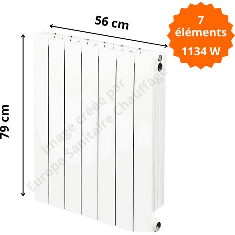 Radiateur aluminium vertical H.79 x 56 cm VIP 700 Deville 1134 W (1/5)