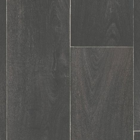 Sol PVC Effet parquet vieilli anthracite - Rouleau de 4m x 2m (1/5)
