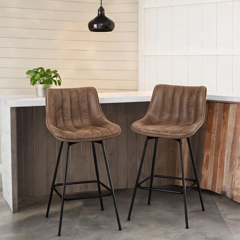 Tabouret de bar marron en PU 54,5 x 47 x 97,5 cm (1/5)