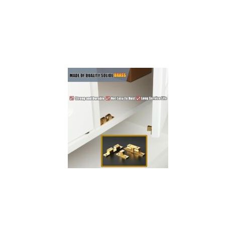 Pestillo de rodillo de doble bola para puertas de armarios, alacenas y muebles, herrajes de latón macizo de 67 mm, paquete de 4 - Crezuo