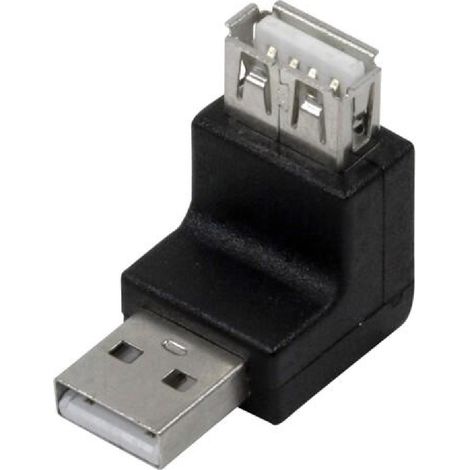 Adaptateur- USB 2.0 - USB A prise male angulaire - USB A prise male - noir