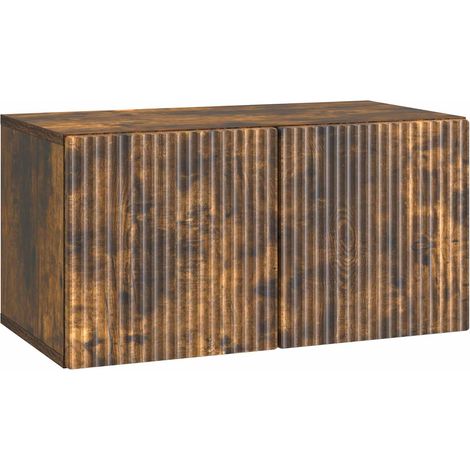 Mobile Porta TV da Muro Rovere Fumo 59,5 x 31 x 30 cm vidaXL