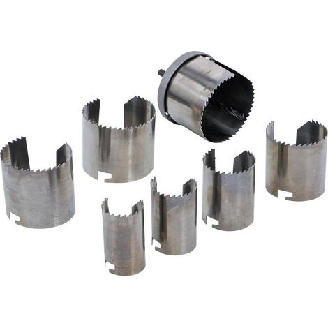Jeu de Scies-Cloches 26-63 mm - 7 pcs, Prof. 43 mm - Polyvalence et Précision, Acier HSS - D-Work (1/5)