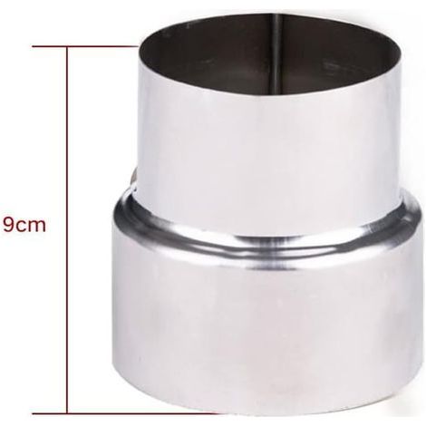 Réducteur de tuyau de fumée en acier inoxydable, adaptateur de cheminée, tuyau de poêle, réduction en acier inoxydable, tuyau de fumée, tuyau de poêle (90-80mm)