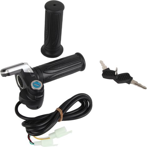 Poignée d'accélération 36V demi-torsion avec indicateur LED de puissance et antivol à clé pour vélos électriques et trottinettes (1/5)