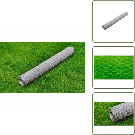 Cage de poules - vidaXL Grillage pour volière Acier galvanisé 25 x 0,75 m Argenté - Clôture de bétail