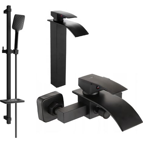 Mexen Aries DQ62 set vasca da bagno, nero - 744813DQ62-70 (1/4)