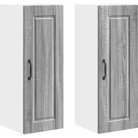 Maison Exclusive - Meuble mural PORTO 2 pcs Gris Sonoma 30 x 31 x 80 cm (1/5)
