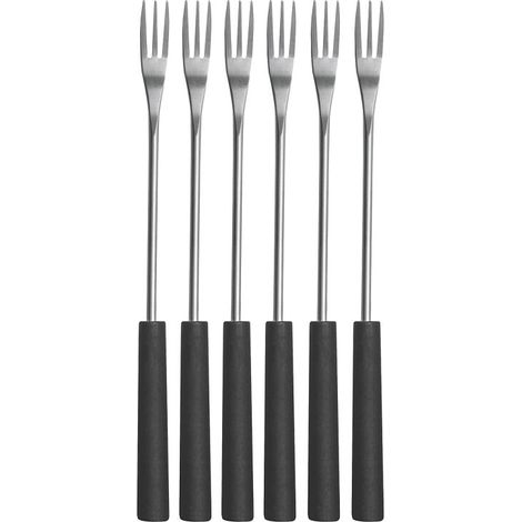 NOUVEL Käsefondue-Gabeln schwarzer Kunststoffgriff 6 Stück