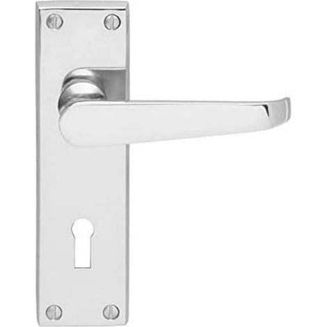 Poignée de porte en laiton Chromé poli