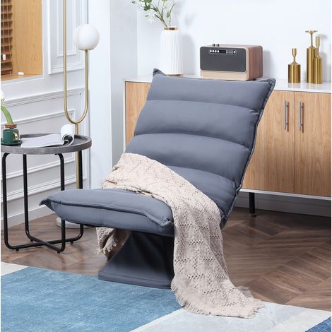 poltrona girevole 62x70x95 reclinabile salotto grigia OKMYHOME (1/4)
