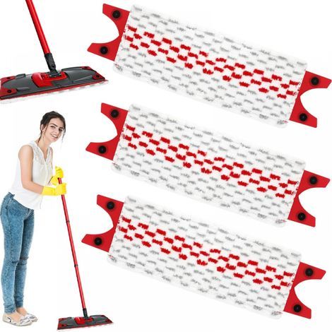 Pack of 3 Vileda UltraMax refills - 2 in 1 absorbent microfiber mop for floors and stains, red-grey. (1/5)