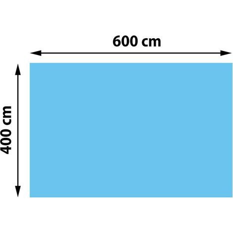 Revêtement pour piscine, bâche thermique/solaire, épaisseur: 400 µm - rectangulaire, 6x4 m,bleu
