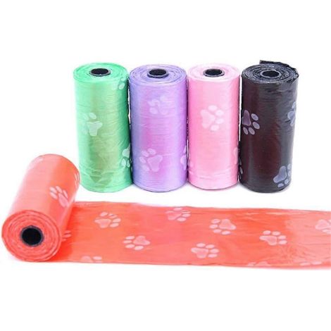 5Rolls Sacs ordures Sacs ordures Sacs de protection Cordon Sac ordures pour insectes nuisibles Fces Animaux Chien Debris cologique et pratiqueDurab (1/4)