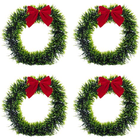 Couronne De Noël En Paillettes - Avec Ruban Décoratif - Pour Porte Fenêtre Intérieur - Diamètre 30 Cm - 1 Pièce (1/5)