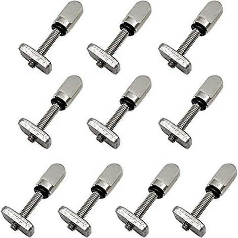 Lot de 10 vis à ailerons en acier inoxydable, vis moletées et vis plates universelles, sans outil. Compatibles avec les planches de surf et les longboards. (1/5)