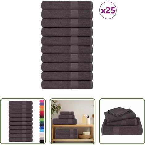 vidaXL Frottiertuch - Handtücher FROGN 25 Stk. Anthrazit 100x200 cm 360 g/m² (1/5)