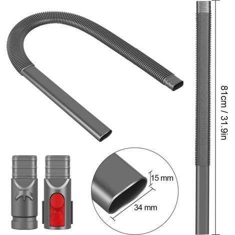 Tuyau d’aspiration flexible pour nettoyage de sécheuse – compatible Dyson V6 à V15, 81 cm, en ABS (1/4)