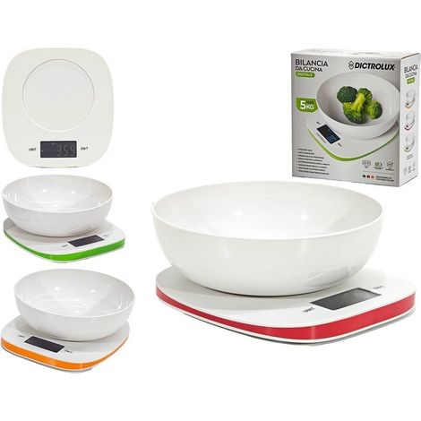 TrAdE Shop Traesio - Bilancia Da Cucina Digitale Portata 5kg Con Ciotola Rimovibile Display Lcd Retroilluminato - (1/5)