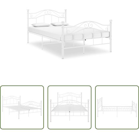 Doppelbett - Bett Weiß Metall 120x200 cm (1/5)