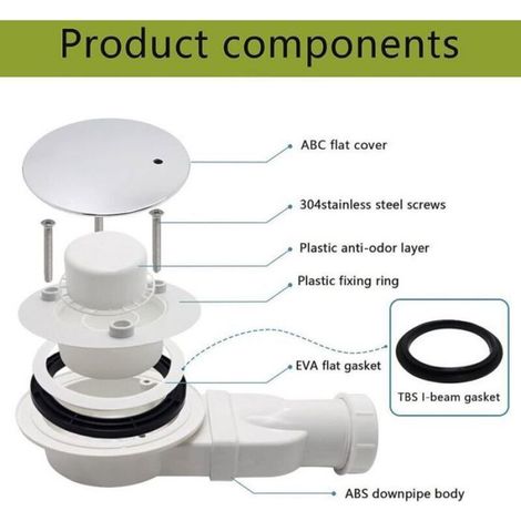 Drain De Douche - Siphon Intégré - Anti-Odeurs - Pour Salle De Bain Cuisine Sous-Sol Balcon Garage - 1 Pièce (1/4)