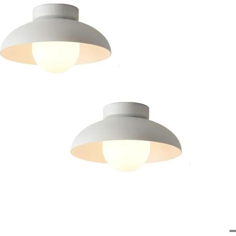 2x Plafonnier Moderne,G9 Lampe de Plafond Intérieur Contemporain Abat-jour en Métal Designe Chapeau Blanc pour Couloir Salon (1/5)