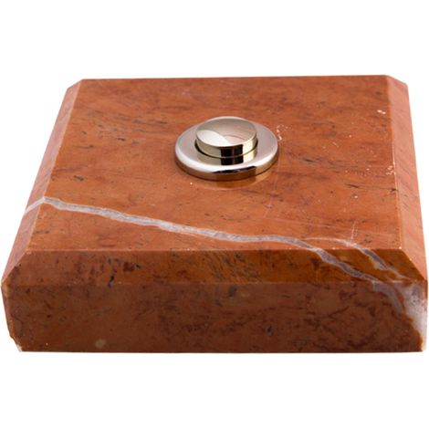 Sonnette Lagos filaire marbre rouge bouton chrome