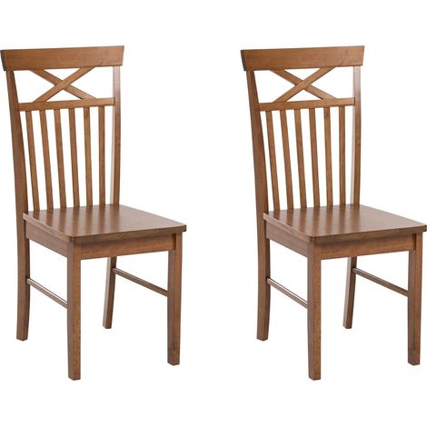 Set da pranzo , 2 sedie in legno di gomma, marrone, Houston (1/5)