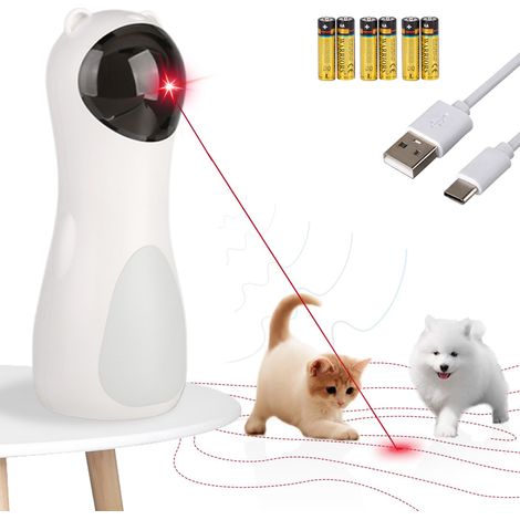 Jouet Interactif Pour Chat - Laser Automatique Avec Capteur De Mouvement - Réglage 5 Angles - Fonctionnement Silencieux - Double Alimentation - 1 Pièce (1/5)