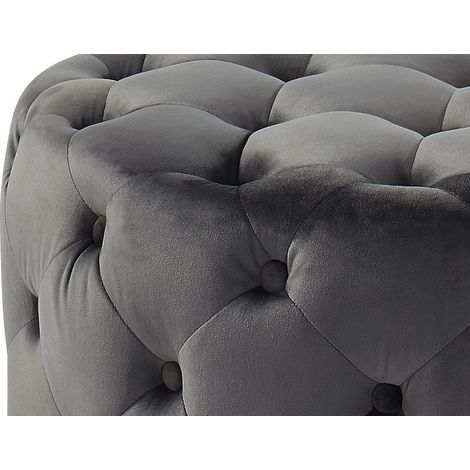 Pouf FOURCA en velours - Gris