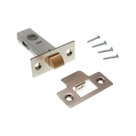 Lot de 8 loquets tubulaires à ressort de porte nickelé 63 mm (1/2)