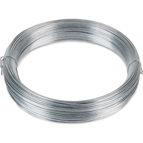 1 - Fil Acier Galvanisé - Bobine 50m - Fil Métallique Souple Et Résistant - Pour Bricolage Jardinage Fixation - Gris - 0,7mm X 50m