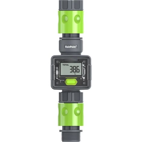 RAINPOINT IPX6 Débitmètre d'eau numérique, tuyaux d'arrosage extérieurs, débit d'eau, filetage BSP 3/4", connexion rapide (1/5)
