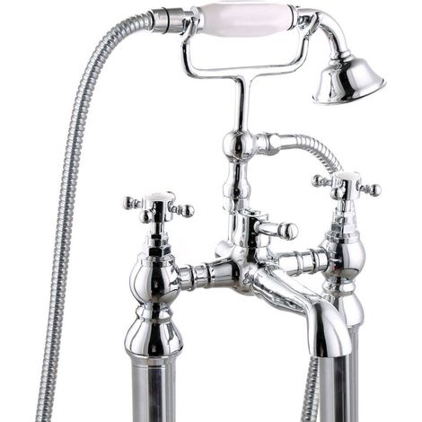 Traditional Bathroom Bath Shower Mixer – Crosshead, 121 x 72.5mm, Chrome