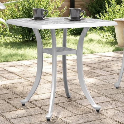Table de jardin-Table à Manger-Table d'extérieur blanc 53x53x53 cm aluminium coulé 749373 (1/5)