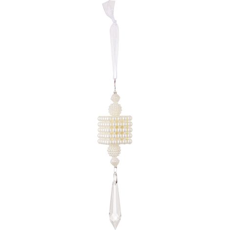 Christbaumschmuck mit Perlen- und Kristallquaste, Anhänger mit Imitationsperlen, Christbaumschmuck.
