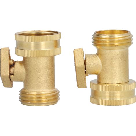 2 Pièces Robinet d'Arrêt Laiton G3/4 pour Arrosage Jardin avec Double Raccord Vis pour Équipement d'Irrigation