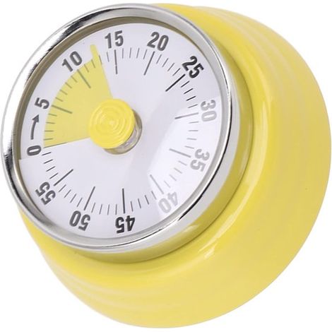 Visueller Timer Küchentimer Zeitmanagement Mechanisches Uhrwerk 60 Minuten Gelb (1/5)