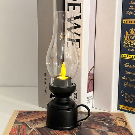 Lampe À Pétrole Led - Veilleuse Électronique Vintage Pour Bureau Intérieur - Décoration De Noël Et D'Halloween - 3 Styles De Couleur - 1 Pièce (1/5)