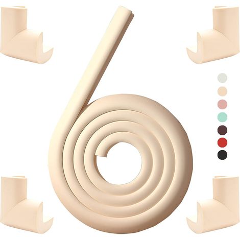 Baby Corner and Edge Foam Protector, Beige, 4 Corners and 2 m (1/5)