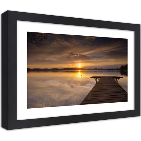 Quadro con cornice, Ponte su un lago - 30x20 (1/5)