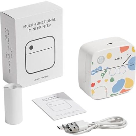 Imprimante Thermique Mini Appareil portable sans encre et manuel avec  Machine à Étiquettes pour Loisirs Créatifs DIY Pour photos notes et (1/5)