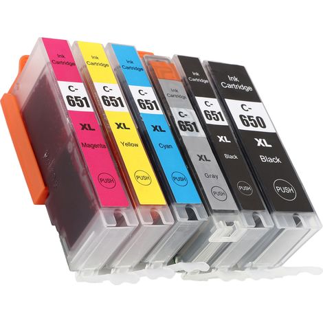 Cartouche d'encre 6 couleurs BK C M Y GY pour imprimante Canon PIXMA MG5460 MG5560 MG5660 MG6360 MG6460 MG6660, accessoire compatible, pack complet (1/5)