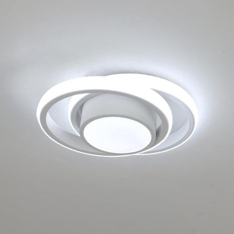 COMELY Modern LED Ceiling Light 32W, Double Circle Aluminum, for Hallway, Entrance, Office, Bedroom, Kitchen, Corridor - White - White Light 6500K (1/5)