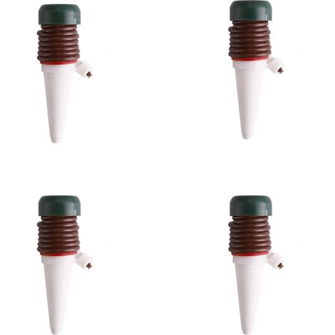 Lot de 4 Automatique Plante d'irrigation d'eau Distributeur cône en céramique tête Plante verseur Goutte à Goutte d'irrigation (1/5)