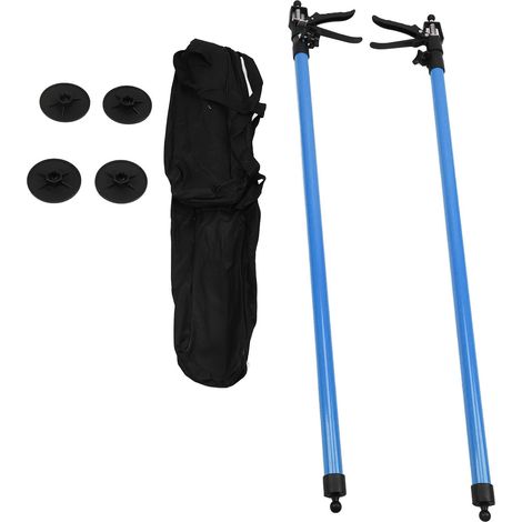 2 pièces poteau de support forte charge base universelle cric d'armoire télescopique système de 3ème main bleu L (115-290 cm/45.28-114.17in) (1/2)
