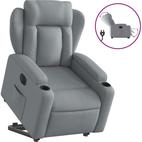 Maison Exclusive - Poltrona Reclinante Alzapersona Elettrica Grigio Chiaro Tessuto