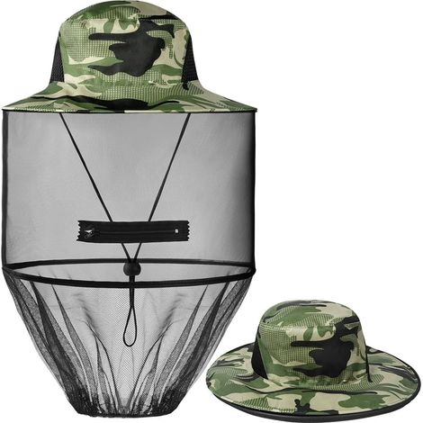 Sonnen- und mückenabweisender Hut, mückenabweisender Anglerhut, Sonnenschutz, Tarnung, Unisex. (1/5)