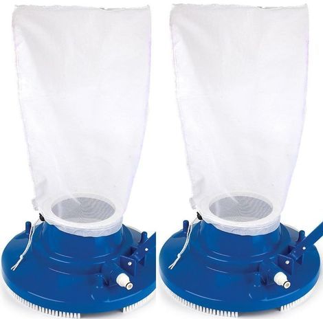 Deux sacs en filet de rechange pour tête d'aspirateur de piscine, amovibles et lavables avec cordon de serrage, adaptés aux aspirateurs de feuilles de piscine, aux ramasseurs de feuilles, etc., de typ (1/4)