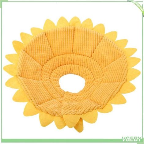 Collier de récupération - FAFEICY - Modèle Tournesol - Taille 5 (29-35 cm) - Jaune doré - Coton doux (1/5)